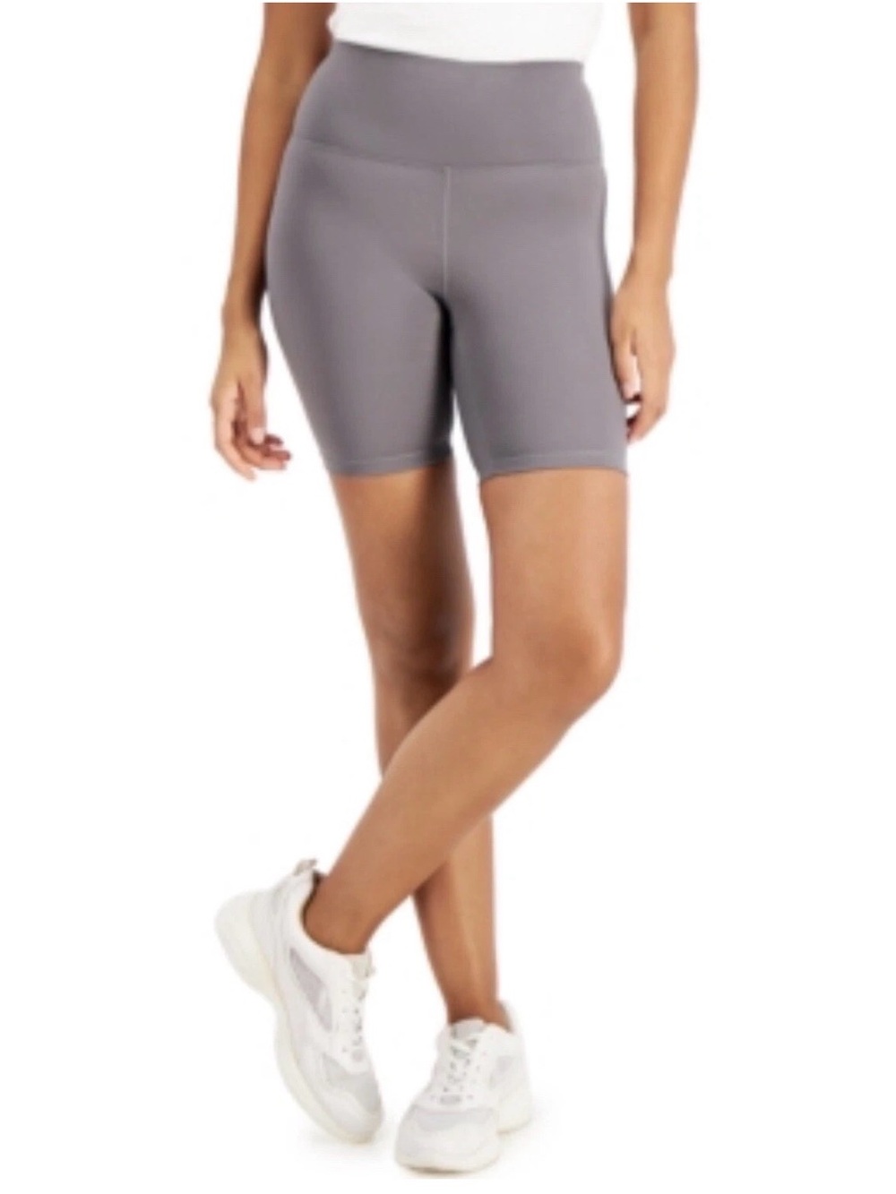 Inc International Concepts Compression Bike Shorts, Grey Skies, Small